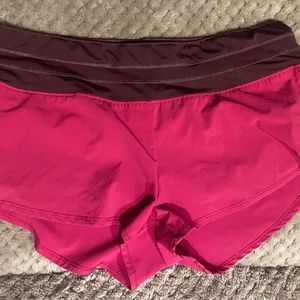 Oiselle running shorts-magenta/maroon